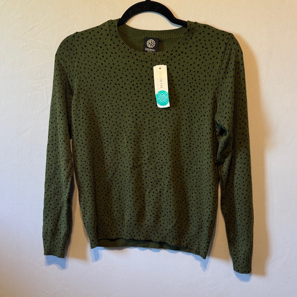bobeau Olive Green Crewneck Sweater